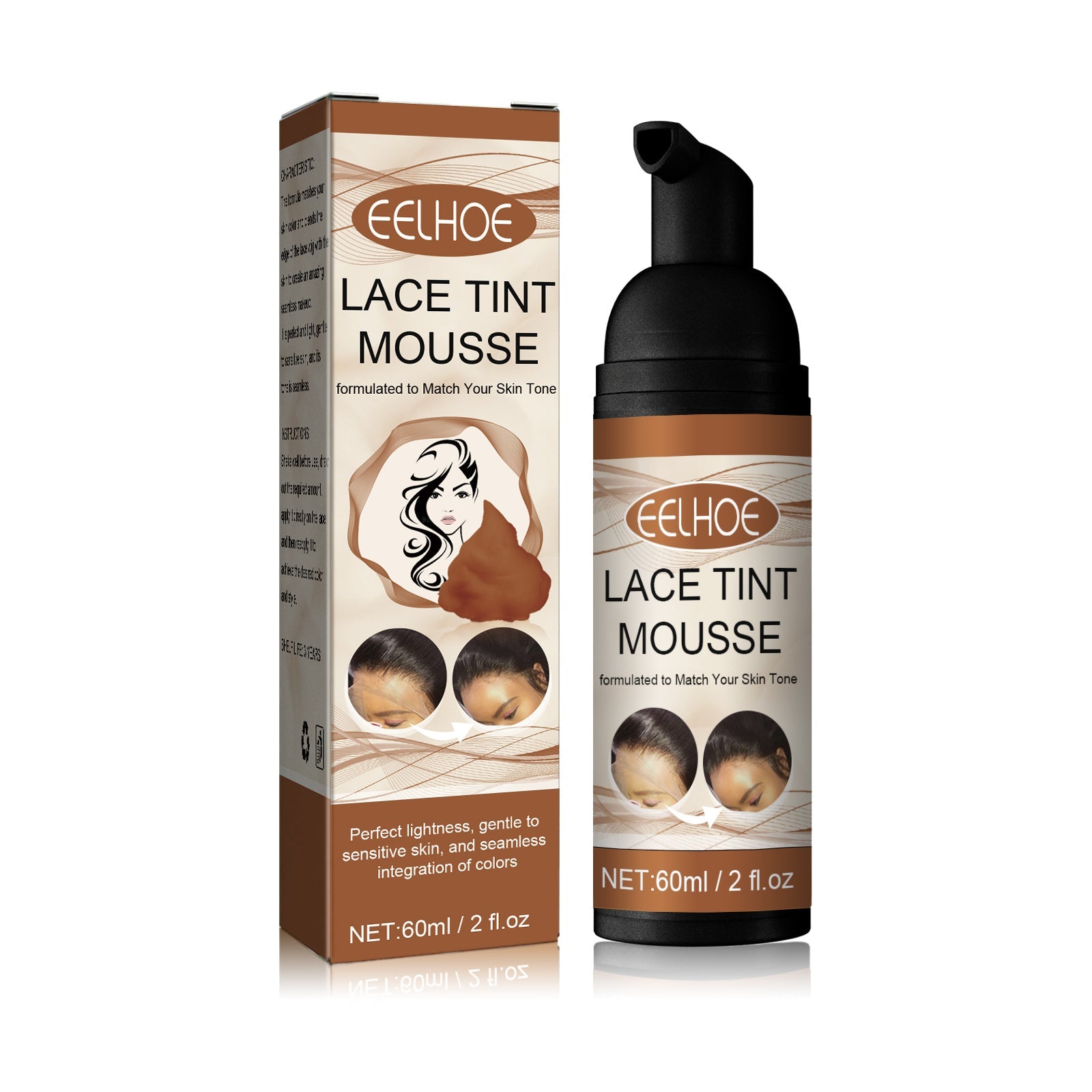 Lace Tint Mousse, No Damage Hair Easy To Color Wig Color Disposable Hair Conditioner