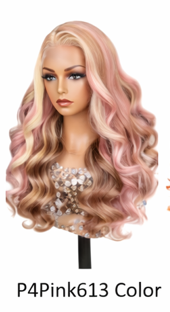 Brown Highlight 24' Transparent Luxurious Glueless HD Lace Frontal Body Wave Wig Salon-Quality Lace Closure Human Hair