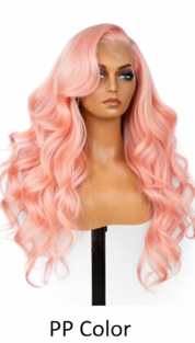 Red Glueless Straight 24' HD Lace Frontal Human Hair Wigs Body Wave